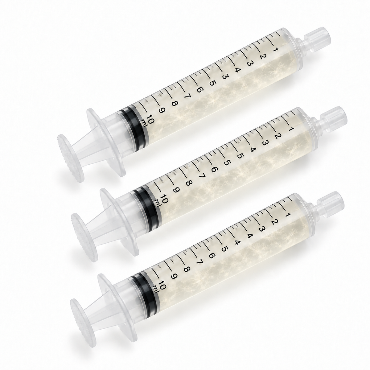 Three 10ml mushroom liquid culture syringes